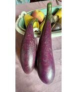 Sharon Boyd Artist Hand Carved And Painted Gourd 2 Eggplants - €65,54 EUR