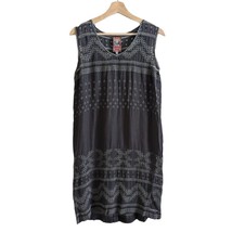 Johnny Was Cupra Rayon Eyelet Embroidered Grey Shift Tunic Dress, Size XS - $44.54