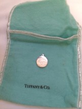 Tiffany Silver Charm with Light Blue Bag - &quot;Return to Tiffany&quot; Round Charm - £93.72 GBP