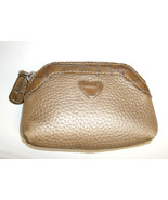 Brighton Gold Tan Pebbled Leather with Croc Zip Coin Purse Floral Lining... - £15.71 GBP