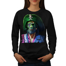 Wellcoda Pirate Skull Metal Womens Sweatshirt, Skeleton Casual Pullover Jumper - £23.25 GBP+