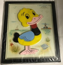 Vintage Magnetic Puzzle Duck 10 Piece Inlaid Toy Plastic Child Guidance 901 - $21.78
