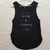 Womens Betsey Johnson Gym &amp; Tonic Tank Top Black Size Small High Low Bot... - £9.66 GBP