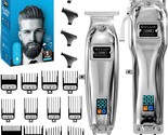 Full Metal Cordless Hair Clippers And Trimmer Professional Set For Men - - £65.31 GBP