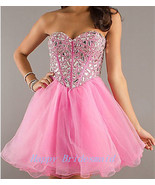 Pink Prom Dress, Sweetheart Prom Dress, Tulle Prom Dress, Homecoming Dress - £78.32 GBP