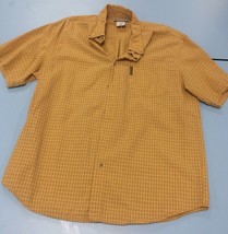 Columbia Sportswear Short Sleeve Men&#39;s Shirt Size XL Yellow Striped - £15.82 GBP