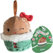 Squishmallows Gina The Gingerbread Girl 4” Plush Dangler Christmas Ornament - £9.06 GBP
