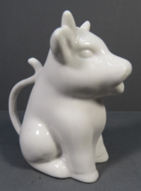 Cow Mini Creamer White 3&quot; Ceramic Porcelain CLEAN - £6.22 GBP