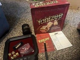 YAHTZEE DELUXE Edition Dice Game Milton Bradley 1997 -Original GOLD Dice! - £23.64 GBP