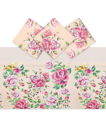 3-Pack Floral Plastic Tablecloths - 54 X 108-Inch Pink Vintage Rose Patt... - $10.67
