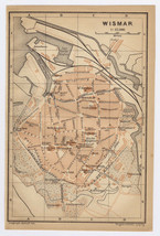 1904 Original Antique Map Of Wismar / Mecklenburg / Germany - £13.61 GBP