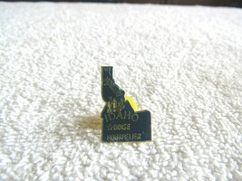 Idaho State Shaped Blue and Gold Lapel Pin/Hat Tac, Fashion Accessory - £3.15 GBP