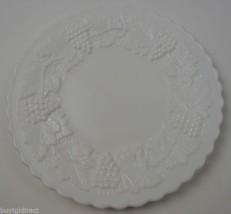 Imperial Glass Vintage Grape Milk Glass Salad Plate 7&quot; W Collectible Tableware - £10.03 GBP