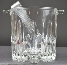 Mikasa Crystal Wilshire Pattern Ice Bucket &amp; Tongs 5.25&quot; T Tableware Serveware - £28.60 GBP