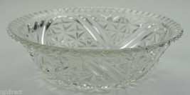 Vintage Anchor Hocking Glass Stars &amp; Bars Pattern Round Bowl 8&quot; Collectible - £12.23 GBP