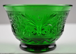 Anchor Hocking Glass Sandwich Forest Green Pattern Custard Cup 2.375&quot; Glassware - £6.96 GBP