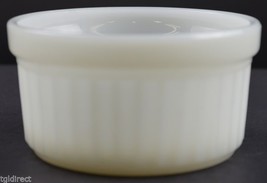 Anchor Hocking Fire King White Milk Glass Pattern Fluted Custard Cup Collectible - £5.41 GBP