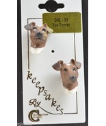 Fox Terrier Dog Earrings Novelty Jewelry Post Earrings Accessory Figural... - £3.91 GBP