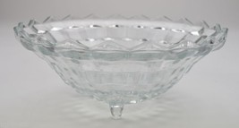 Vintage Indiana Glass Whitehall Clear Pattern Three Footed Bowl 10&quot; Collectible - £9.94 GBP