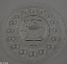 Clear Glass Bicentennial Plate Liberty Bell 1776 1976 8&quot; Round CollectibleDecor - £9.97 GBP