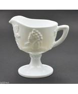 Vintage Indiana Glass Harvest Milk Glass Pattern Creamer 3.875&quot; Tall Whi... - $9.74
