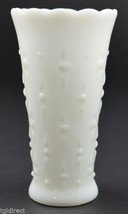 Anchor Hocking Teardrop &amp; Pearl Milk Glass Pattern Vase 7.25&quot; Tall Collectible - £11.59 GBP