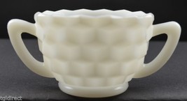 Vintage Jeannette Milk Glass Cube White Pattern Open Sugar 2.375&quot; Tall Tea Decor - £5.39 GBP