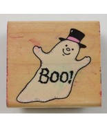 Wood Mounted Rubber Stamp By Hero Arts Boo! Ghost Halloween Scrapbooking - £5.39 GBP