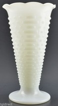 Anchor Hocking Flower Vase Hobnail Milk Glass Pattern 9.5&quot; Tall Collectible - £17.83 GBP