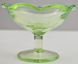 Vintage Green Depression Glass Sherbet 3&quot; Tall Collectible Antique Glassware - £9.14 GBP