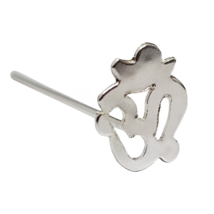 Om Nose Stud Long 25mm 18g (1mm) Fishtail Pin 925 Sterling Silver Specialised - £12.68 GBP