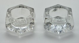 Vintage Clear Pressed Glassed Salts Set Of Two Crystal Dinnerware Tableware - £3.73 GBP