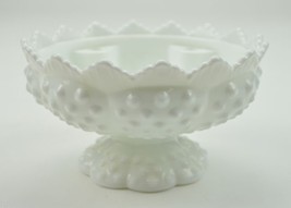 Vintage Fenton Art Glass Candle Bowl Epergne Base Hobnail Milk Glass Collectible - £15.15 GBP