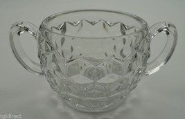 Vintage Fostoria American Clear Pattern Open Sugar 3.5&quot; Tall Collectible Crystal - £12.22 GBP