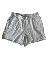 Woman&#39;s Knitted Shorts, Cotton/Poly, XL, Heather Gray, Flat Elastic Waist - $20.53 CAD