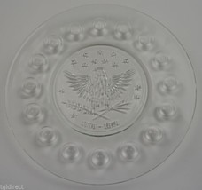 Clear Glass Bicentennial Plate Eagle Pattern 1776 1976 8&quot; Round Collectible - £9.90 GBP