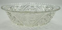 Vintage Anchor Hocking Glass Stars &amp; Bars Pattern Salad Bowl 10.5&quot; R Collectible - £11.46 GBP