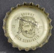 Vintage Coca Cola NFL Bottle Cap Cleveland Browns Dick Schafrath Coke Ki... - £3.92 GBP