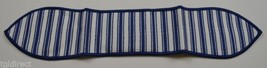 Longaberger Blue Ticking Small Handle Tie ollectible Accessory Fabric Decor - £6.92 GBP