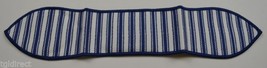 Longaberger Blue Ticking Small Handle Tie ollectible Accessory Fabric Decor - £6.60 GBP