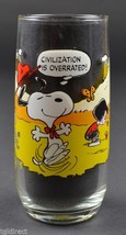Vintage McDonalds Glass Camp Snoopy Collection Civilization Is Overated ... - $12.59