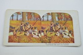 Stereoview By T. W. Ingersoll 464 Quail Hunters Lunch In The Woods Antiq... - $14.50