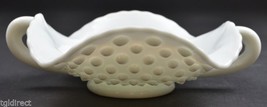 Fenton Art Glass -Hobnail Milk Glass Pattern Handled Bon Bon Dish Collectible - £15.50 GBP