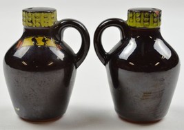 Vintage Brown Jug Ceramic Salt &amp; Pepper Shakers 3&quot; Tall Decorative Colle... - £6.16 GBP