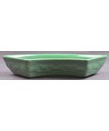 Longaberger Pottery Woven Traditions Ivy Green Crescent Dish 10.375&quot; Lon... - £10.06 GBP