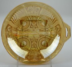 Vintage Indiana Glass 2 Part Relish Dish Killarney Marigold Pattern 7.5&quot; Round - £11.40 GBP