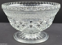 Vintage Anchor Hocking Glass Wexford Clear Pattern Footed Bowl 6.5&quot; Rd Crystal - £11.64 GBP