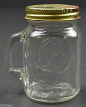 Vintage Clear Glass Golden Harvest Cornucopia Salt Shaker With Metal Lid - $9.74