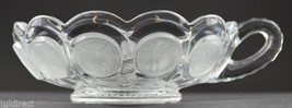 Vintage Fostoria Coin Glass Clear Pattern Handled Nappy 5.25&quot; Round Collectible - £13.64 GBP