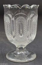 EAPG Gillinder And Sons Buckle Pattern Scalloped Open Sugar 5&quot; Pressed Glass - £34.23 GBP